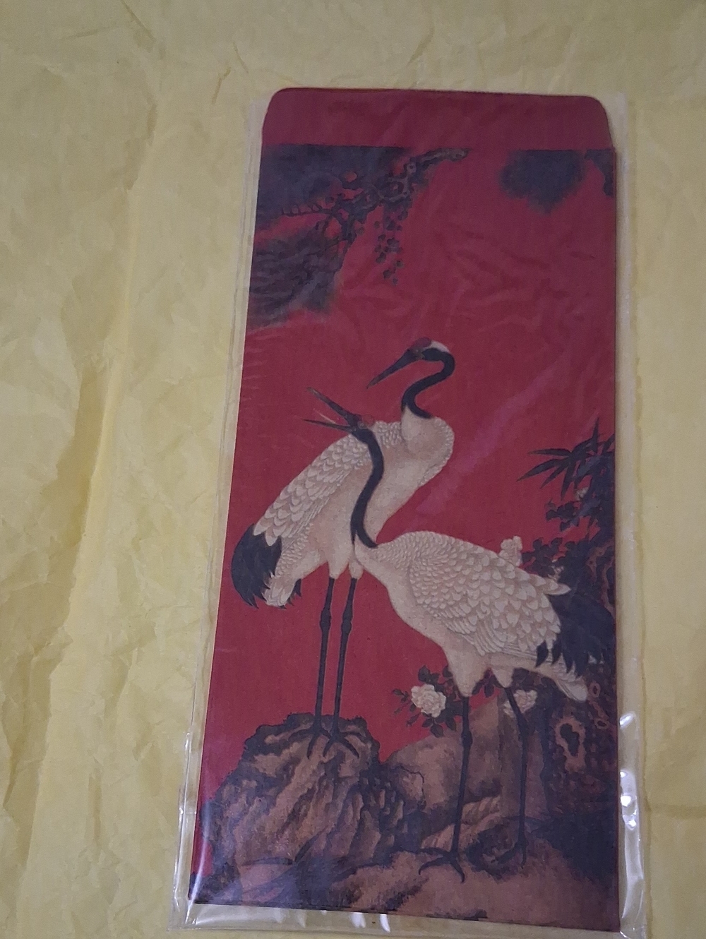 Red Crane Art Envelope Set